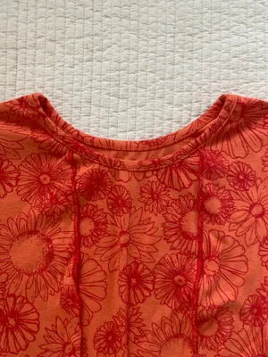 Orange hibiscus Hawaiian floral baby tee thumbnail 2