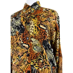Vintage ‘90s Beechers Brook Tiger, Leopard & Zebra Print Long Sleeve Blouse thumbnail 5