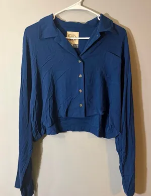 NWT cropped‎ button blouse from chaser thumbnail 1