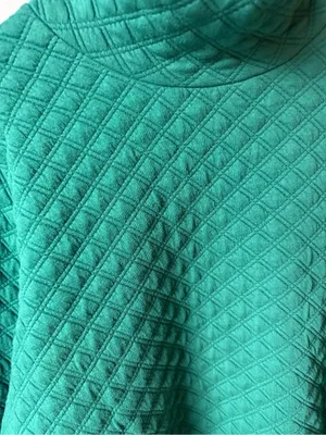 J.Crew Green Quilted Cowl Neck Pullover Sweater Size Large thumbnail 2