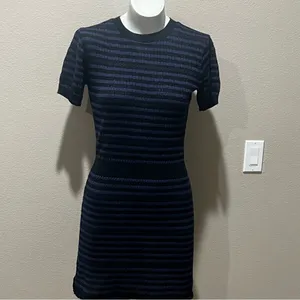 Zara knit striped jersey dress thumbnail 3