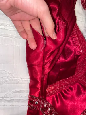 Faviana Red Satin Prom Dress thumbnail 7