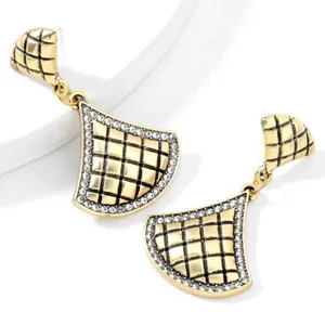 WINE ONION Gold & Diamond Trimmed Christmas Bells Stud Earrings thumbnail 1
