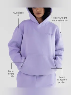 Comfrt Cozy Pastel Lavender Hoodie Heavy Cotton Oversize Sweatshirt Medium thumbnail 2
