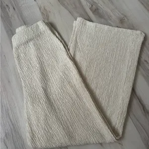 H&M Cream Textured Pants thumbnail 1