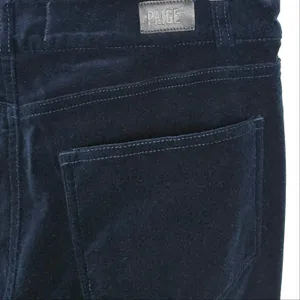 Paige High Rise Bootcut Pants Zip Fly & Button Closure Deep Navy Velvet Size 27 thumbnail 12