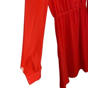 Vintage 70s 80s Cabaret Paris Red black Pin Striped Secretary dress valentines thumbnail 11
