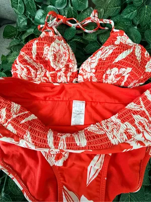 Women’s Red Floral One-Piece Swimsuit thumbnail 2