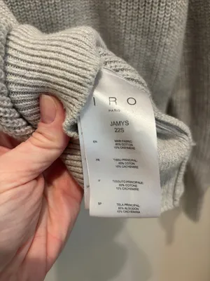 IRO Jamys Sweater Grey Cotton Cashmere Grey Knit Size Small thumbnail 6