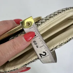 Elka Small Handbag Clutch Cream Metal Mesh Vintage Gold Tone Chain Evening Bag thumbnail 15
