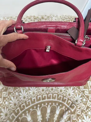 Coach Park Large Carryall F23268 in Red Pebbled Leather thumbnail 15