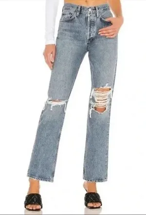 AGOLDE Lana Vintage Straight Leg Jeans in Wash Backdrop thumbnail 1
