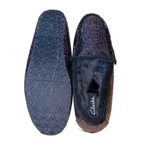NWT Clarks Glitter Loafers Size 10M Sparkle Slip On Shoes‎ Faux Fur Lined thumbnail 5