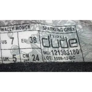 Hey Dude Womens Wally Shoes‎ 7 Sparkling Grey Lace Up Light-Weight Flat Loafers thumbnail 10