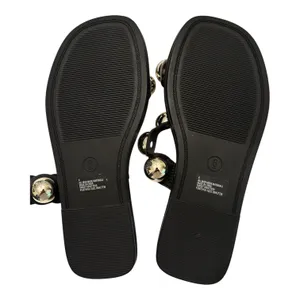 a new day Black Slide Sandals with Gold Orb Accents thumbnail 2