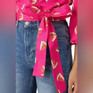 COLOR ME COURTNEY Emily Watermelon Print Wrap Top thumbnail 4