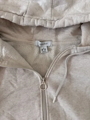 Primark Cream Marl Zip-Up Hoodie Sweatshirt with Pockets Size M thumbnail 2