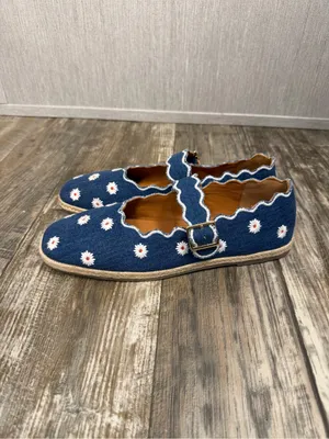 Maeve Denim Daisy Espadrille Mary Janes - Blue & White Size 8-9 thumbnail 13