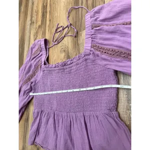 American Eagle puff sleeve top Sz L 100% cotton‎ thumbnail 10