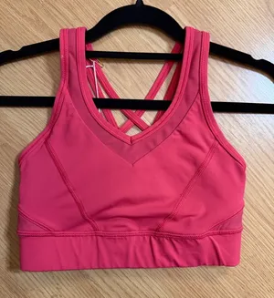 Lululemon Women's Pink Strappy Sports Bra - Comfortable Support thumbnail 1