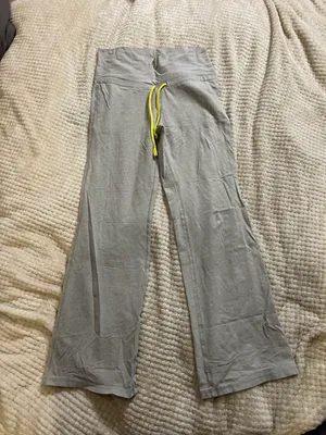 New York & Company SM Comfort Grey Yellow Band Yoga Pants thumbnail 1
