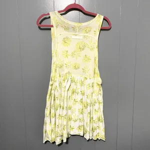 Free People Light Combo Madison Yellow Floral Ruffle Boho Tunic Tank Top S thumbnail 6