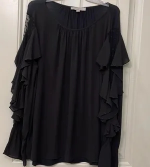 Sale! 🔥🔥 Ladies LOFT Ruffle and Lace Long Sleeve Top thumbnail 2