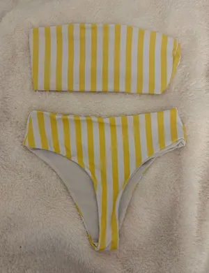 Striped Bikini Set Size S Yellow thumbnail 1