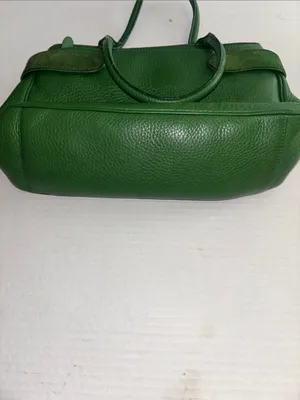 Cole Haan Vintage Green Leather Handbag Silver Hardware Suede Detail Preloved thumbnail 3