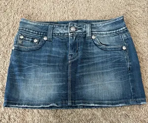Miss Me vintage blinged jean skirt thumbnail 1