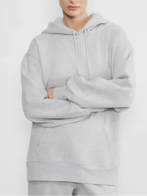 Aritzia TNA Cozy Fleece Boyfriend Hoodie in Heather Chrome size XXL thumbnail 1