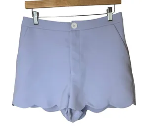 English Factory Striped Scallop Hem Shorts Lilac Medium Feminine Coquette Pastel thumbnail 1