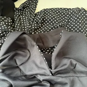 Melanie Lyne Polka Dot Halter Dress Sz 16 Pinup Black Open Back Rockabilly Retro thumbnail 8