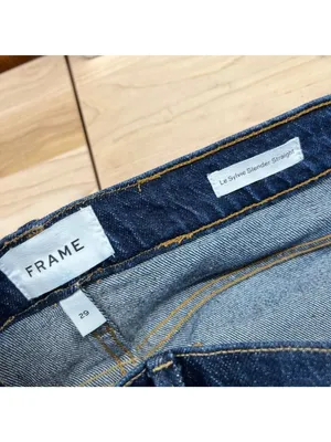 Frame Le Sylvie Slender Straight Jeans Two-Tone Denim Cropped Size 29 thumbnail 9