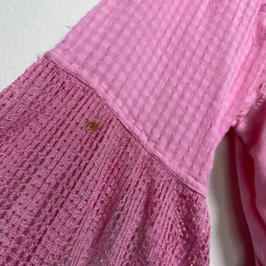 VTG 90s Women Indie Fairy‎ Embroidered Crochet Top XL Pink Flare Western Boho thumbnail 8