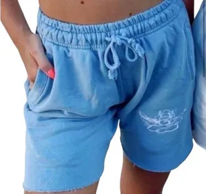 Boys Lie "Heaven Can Wait" Blue Raw Hem Shorts - Large thumbnail 1
