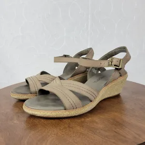 Timberland Earthkeepers Whittier Womens Sandals 9 Gray Jute Leather Wedge 8260R thumbnail 2