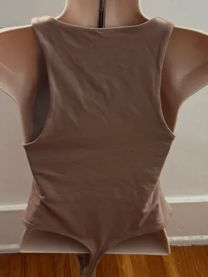 Aritzia The Group Babaton Sleeveless high Neck Bodysuit in Taupe, size XS casual thumbnail 6