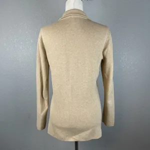 J. Crew Mercantile Womens 2 Button Sweater Blazer Size‎ S Beige 100% Cotton thumbnail 4