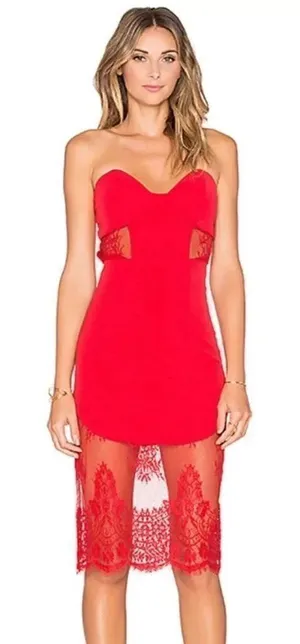 NWT NBD Revolve Picture Me Strapless Dress thumbnail 1