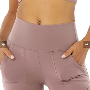 ALO Yoga High Waisted Dusty Rose Pocket Leggings thumbnail 3