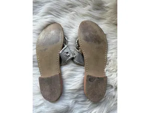 Jack Rogers Silver Glitter Leather Sandals Size 7 thumbnail 6