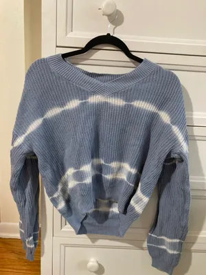 Its Our Time Blue Cropped Sweater thumbnail 1