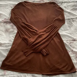 On Sunset Los Angeles silk blend brown balloon sleeves cardigan, size M cottage thumbnail 12