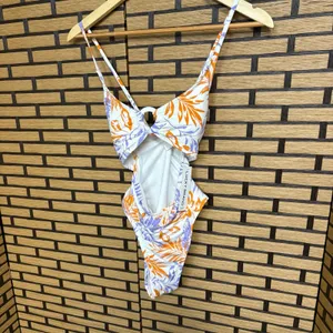 Lucky Purple‎ And Orange Cutout Front One Piece Swimsuit Size Small thumbnail 2