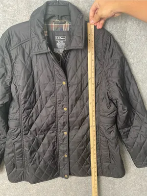 L.L.Bean Women's XL Reg Black Quilted Riding Jacket thumbnail 5