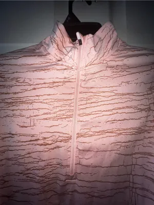 Nike Pro Light Pink Quarter-Zip Stripe-Print Pullover thumbnail 3