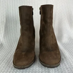 Timberland Boots Womens 8.5 Brown Leather Waterproof Block Heels‎ Zip Up Ankle thumbnail 6