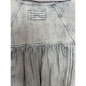 Free People We The Free Indigo Skies Blue Stripe Shirt Women's Size Small thumbnail 15