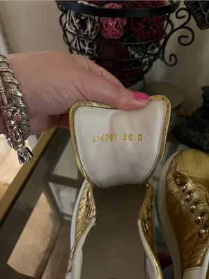 Alexander McQueen Gold Metallic Platform Sneakers with White Heel size 38 thumbnail 5